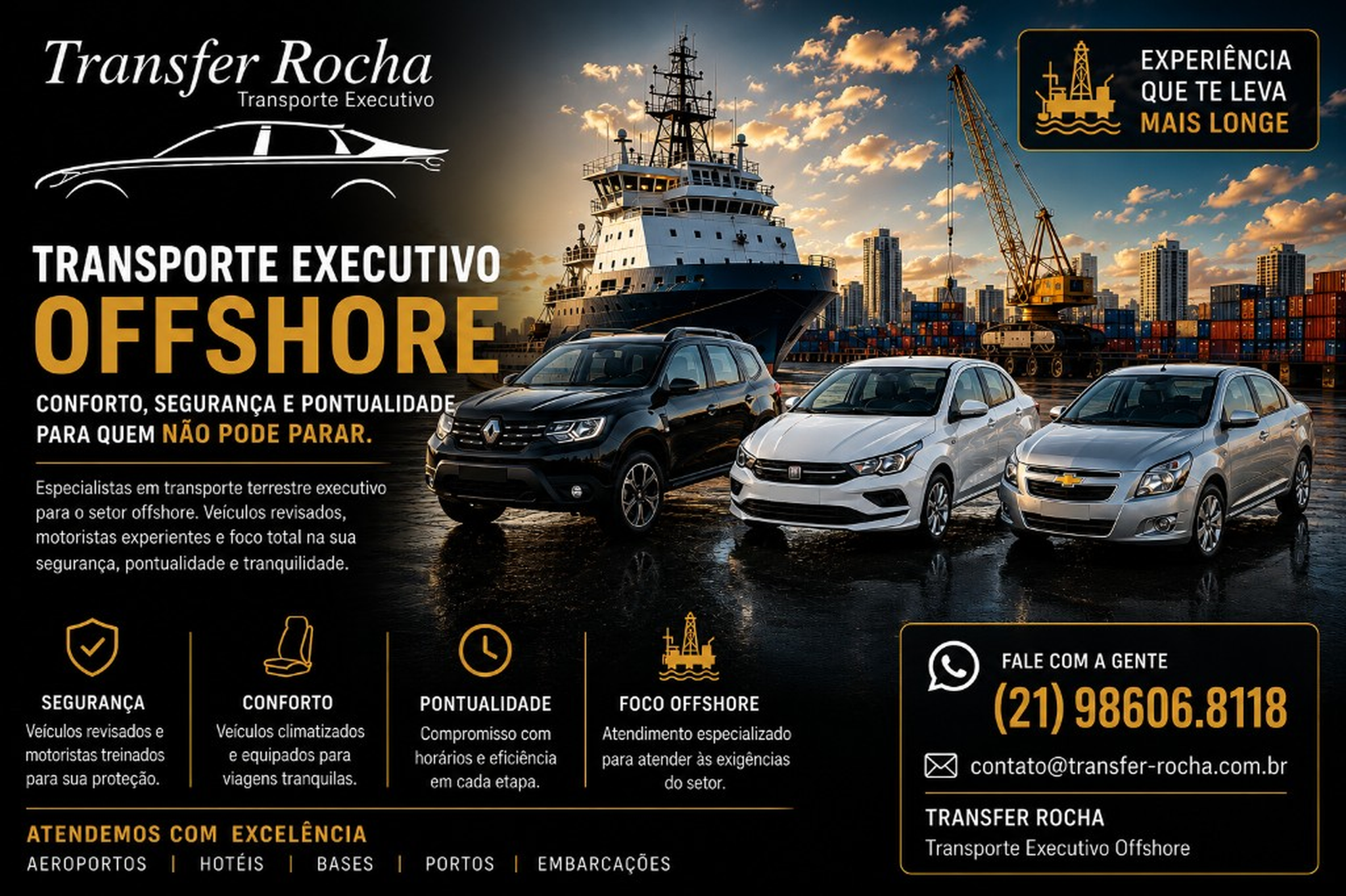 Transfer Rocha — Transporte Executivo Offshore: frota, porto e contato